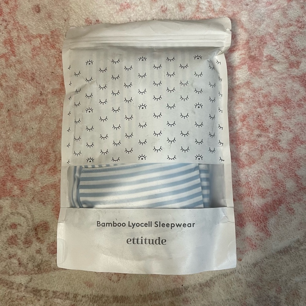 Ettitude Blue Striped New In Bag Bamboo Lyocell Luxury Lounge Pajama Pants WFH